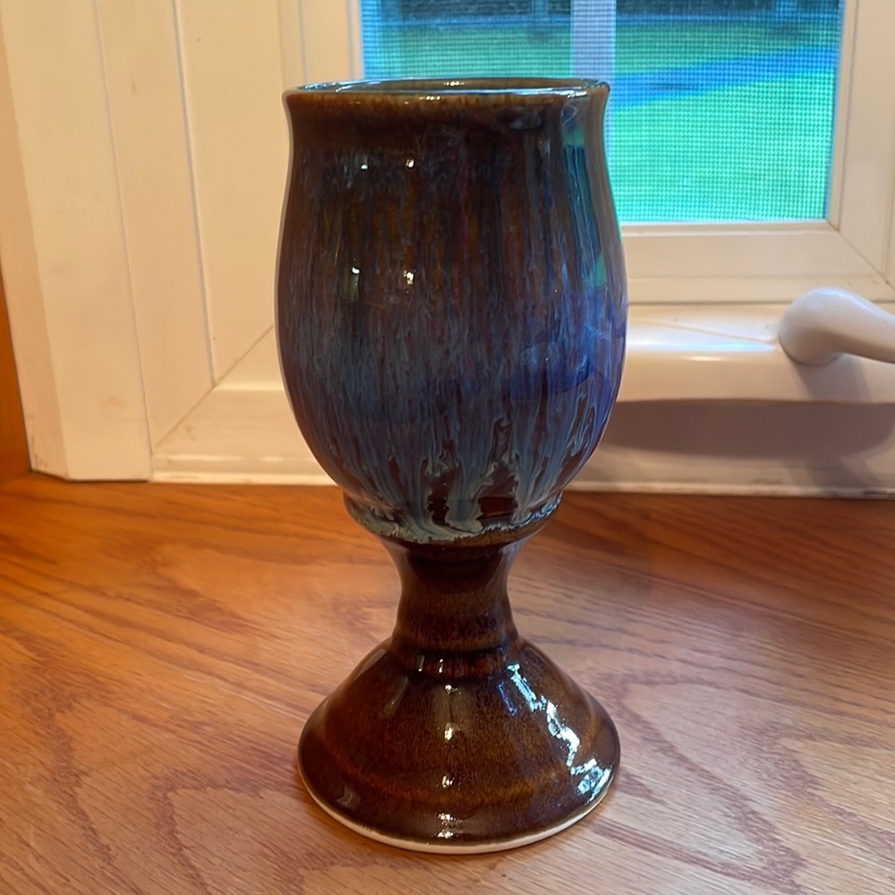 Bill Campbell pottery wine goblet